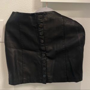 Free people black leather mini skirt